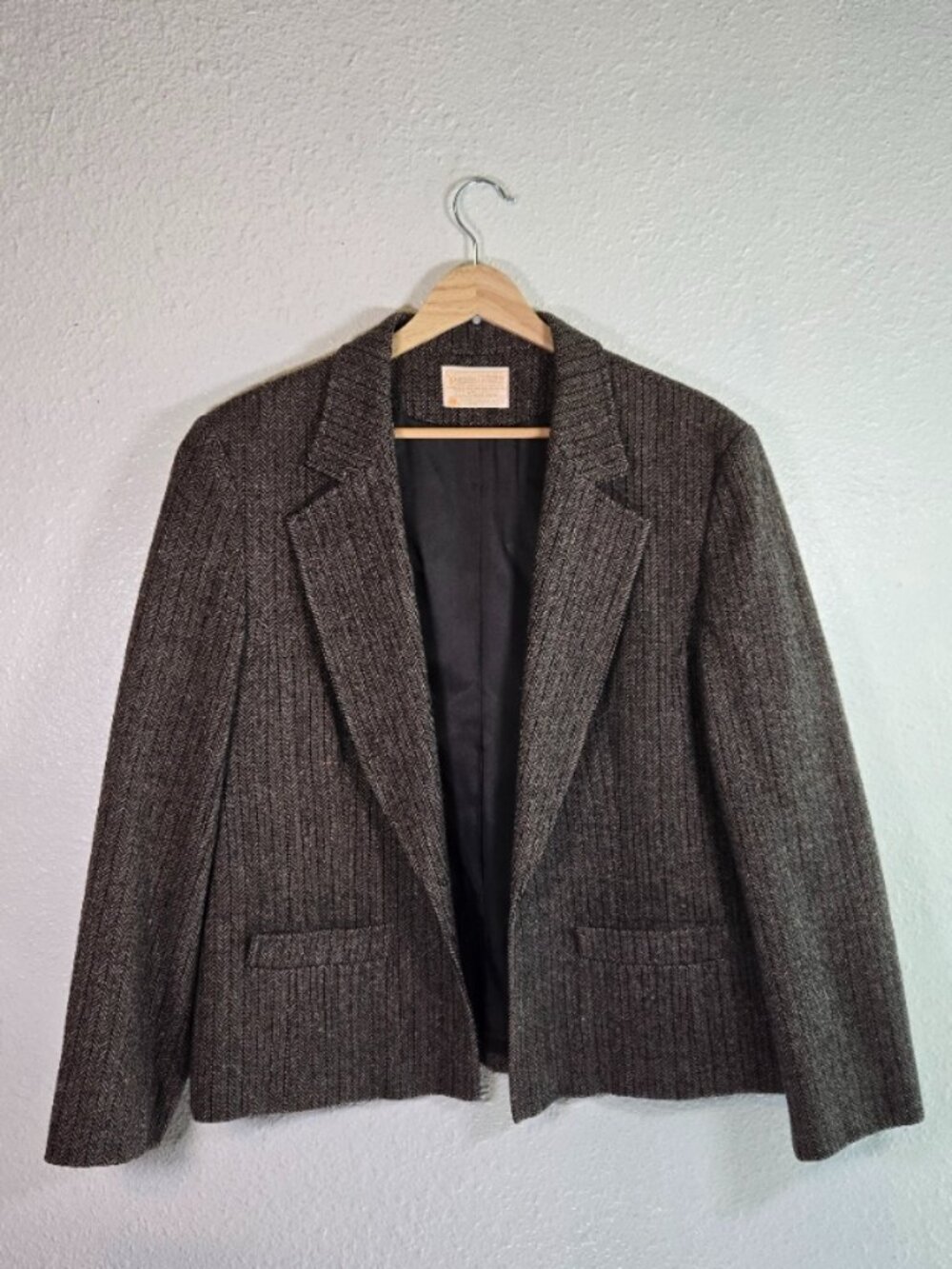 Vintage Pendleton 100% Pure Virgin Wool Herringbone Blazer – Size 16